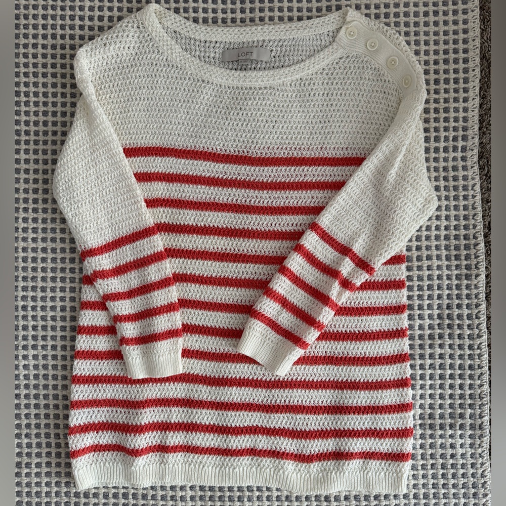 LOFT striped fishermans sweater